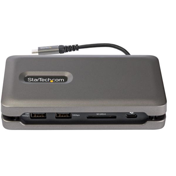 USBType-Cマルチ変換アダプター/4K60HzHDMI2.0/2ポート10GbpsUSBハブ/SD&MicroSDカードリーダー/ギガビット有線LANポート/100WUSBPD/25cmケーブル