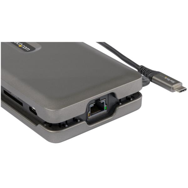 USBType-Cマルチ変換アダプター/4K60HzHDMI2.0/2ポート10GbpsUSBハブ/SD&MicroSDカードリーダー/ギガビット有線LANポート/100WUSBPD/25cmケーブル