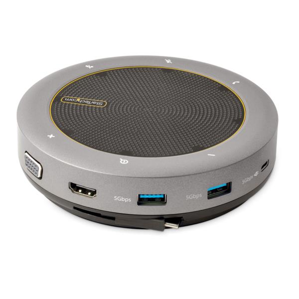 ドッキングステーション/USB-C接続/スピーカーフォン内蔵/シングルモニター/4K60HzHDMIまたはVGA/100WUSBPDパススルー/2xUSB-A