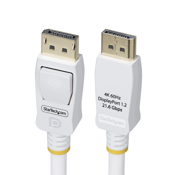 DisplayPort 1.2 ケーブル/3m/4K60Hz/VESA対応/21.6Gbps/ホワイト/モニターケーブル