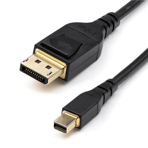 MiniDisplayPort-DisplayPort1.4ケーブル/2m/VESA規格認定品/8K60Hz、4K120Hz対応/MiniDP-DP変換モニターケーブル/HBR3/HDR