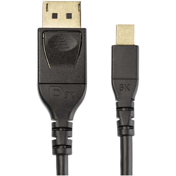 MiniDisplayPort-DisplayPort1.4ケーブル/2m/VESA規格認定品/8K60Hz、4K120Hz対応/MiniDP-DP変換モニターケーブル/HBR3/HDR
