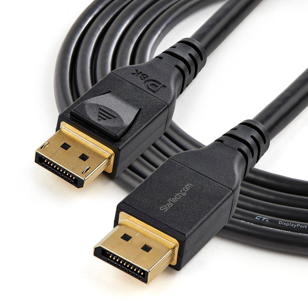 DisplayPort1.4ケーブル-4m/VESA認定/8K(60Hz)/HBR3/HDR/ラッチ付きコネクタ/ライフタイム保証