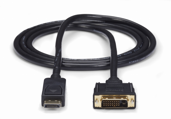 DisplayPort-DVI変換ケーブル1.8mディスプレイポートオスDVI-D(25ピン)オスDP-DVIケーブル1920x1200ブラック