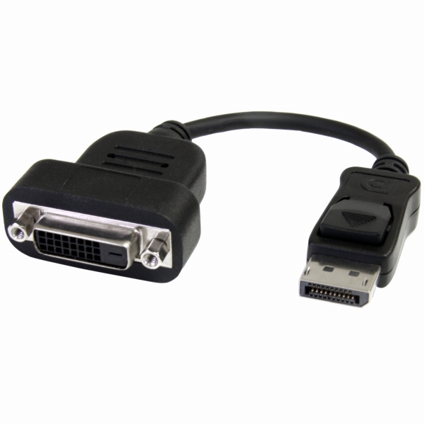DisplayPort(オス)-DVI(メス)アクティブ変換アダプタディスプレイポート/DP-DVI-D(25ピン)シングルリンク変換ケーブル1920x1200ブラック