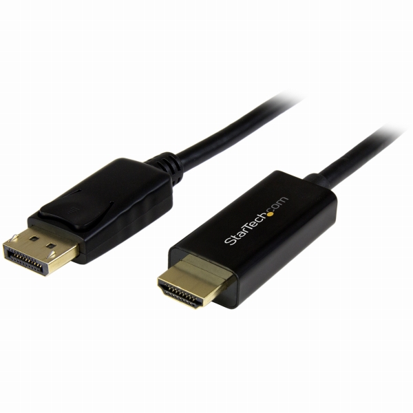 DisplayPort-HDMI変換ケーブル2m4K解像度/UHD対応ディスプレイポート（DP）-HDMIアダプタ（ケーブル内蔵）オス/オス