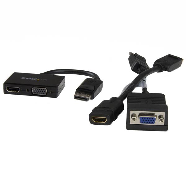 トラベルAVアダプタツーインワン(2-in-1)DisplayPort（ディスプレイポート）-HDMI/VGA変換アダプタ