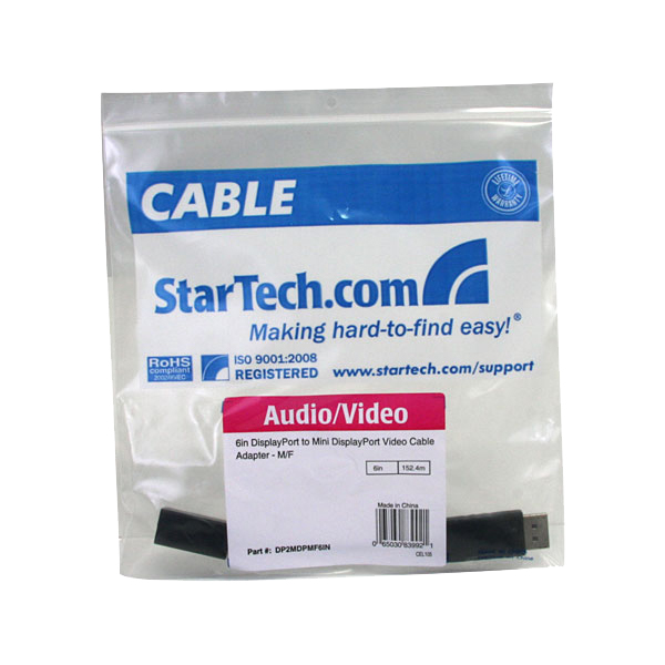 15cmDisplayPort-MiniDisplayPort変換ケーブルアダプタディスプレイポート(オス)-ミニディスプレイポート(メス)