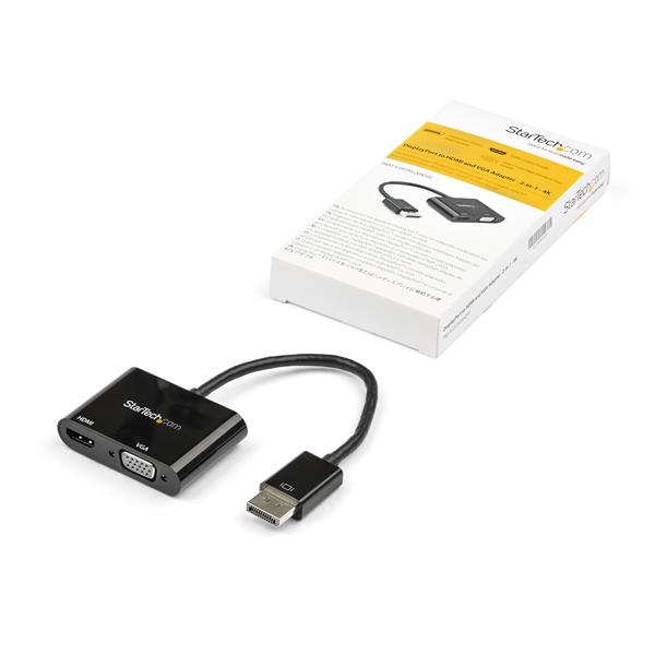 DisplayPort-HDMI/VGA変換アダプタ4K/60Hz対応Mac/Windows対応2-in-1式アダプタ