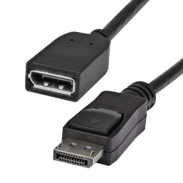 DisplayPort 1.2延長ケーブル/1.8m/4K60Hz/オス-メス/ブラック/延長コード モニターケーブル