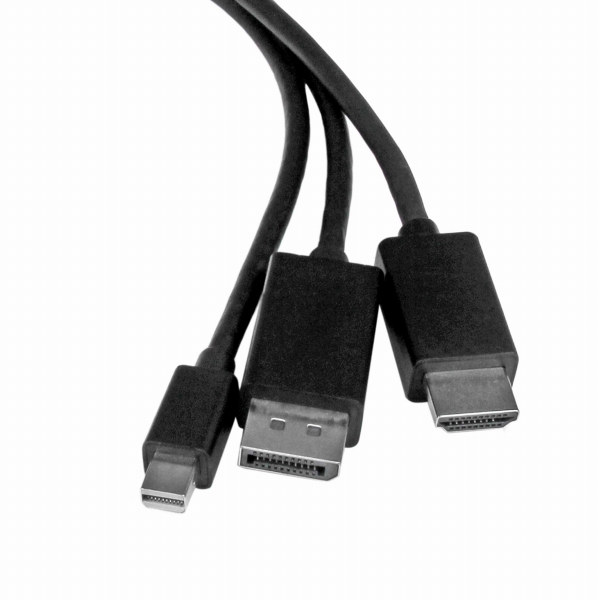 HDMI/DisplayPort/MiniDisplayPort-HDMI変換アダプタケーブル2mHDMI/ミニディスプレイポート/ディスプレイポート（オス）-