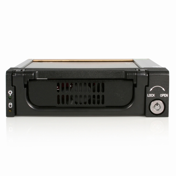 5.25インチベイ内蔵型3.5インチSATAHDD用ハードディスクケースアルミ製ブラック5.25インチハードディスク・リムーバブルケース