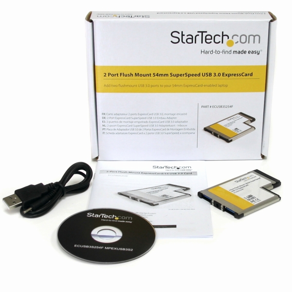 2ポートSuperSpeedUSB3.0増設用ExpressCard/54アダプタカード(UASP対応)ExpressCard(54mm)2xUSB3.0Aメスインターフェースカード