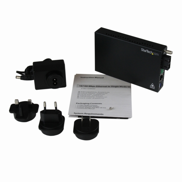 イーサネット光メディアコンバータEthernet(10/100Base-T)-光ファイバ(100BASE-FX)シングルモード最大30km延長RJ-45(メス)-光ファイバ2芯SC(メス)