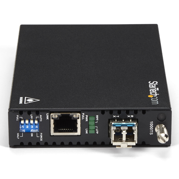 ギガビットイーサネット対応光メディアコンバータ1000BASE-T(RJ45)-1000BASE-LX(シングルモードLC)20km