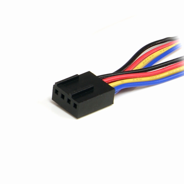PWM(4ピン)ケースファン電源用分岐二股ケーブル30cm1x4ピン(メス)-2x4ピン(オス)