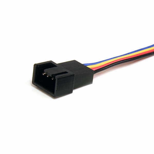 PWM(4ピン)ケースファン電源用分岐二股ケーブル30cm1x4ピン(メス)-2x4ピン(オス)