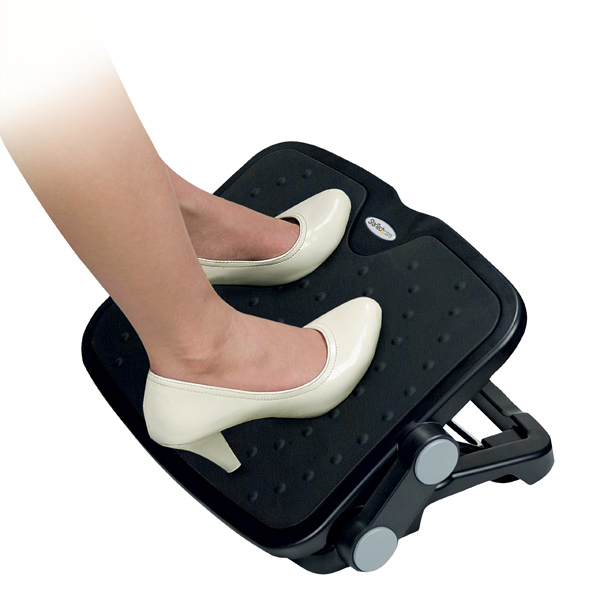 フットレスト足置き台45cmx35cm高さ/チルト角度調整対応オフィス用デスク足置き