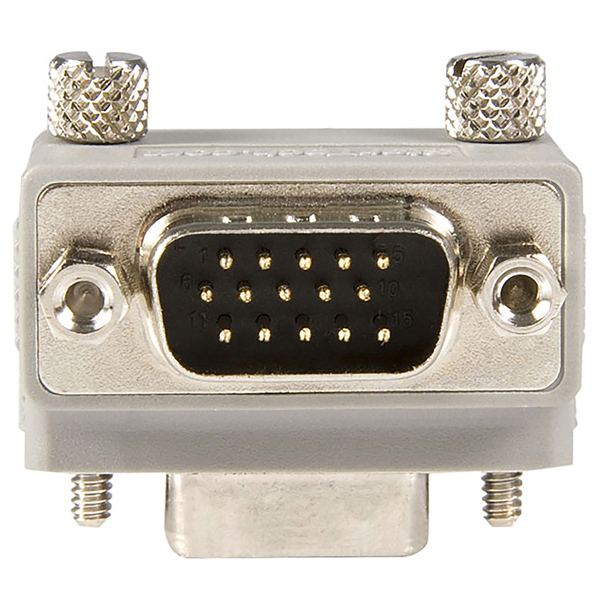 VGA(HD15)L型変換アダプタRGBアナログL型270度変換アダプタVGA(D-Sub15ピン)オス-VGA(D-Sub15ピン)メス