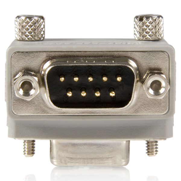 シリアルD-Sub9ピン(オス)-D-Sub9ピン(メス)L型(270°)変換アダプタ