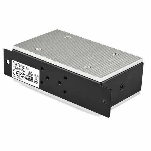 4ポート産業用USB2.0ハブESD保護/350Wサージ保護ウォールマウント対応