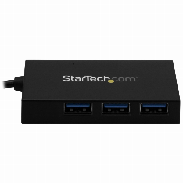4ポートUSB3.0ハブUSBA-3xUSBA(高速充電対応)/1xUSB-C電源アダプタ付属USBType-Cポート搭載USBハブ