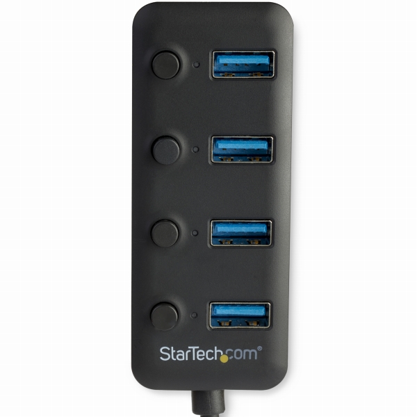 USB3.0ハブUSB-Aポートを4口搭載各ポートごとにオン/オフ・スイッチ付きバスパワー対応USBポート拡張USB3.0ポート増設