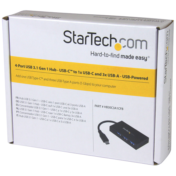 USB-C接続4ポートUSB3.0ハブUSBA3ポート/USB-C1ポート搭載HUBUSB3.1Gen1対応Type-Cコネクタ使用5Gbps