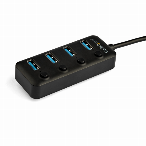 USB-CハブUSB-Aポートを4口搭載各ポートごとにオン/オフ・スイッチ付きバスパワー対応USBType-Cハブ