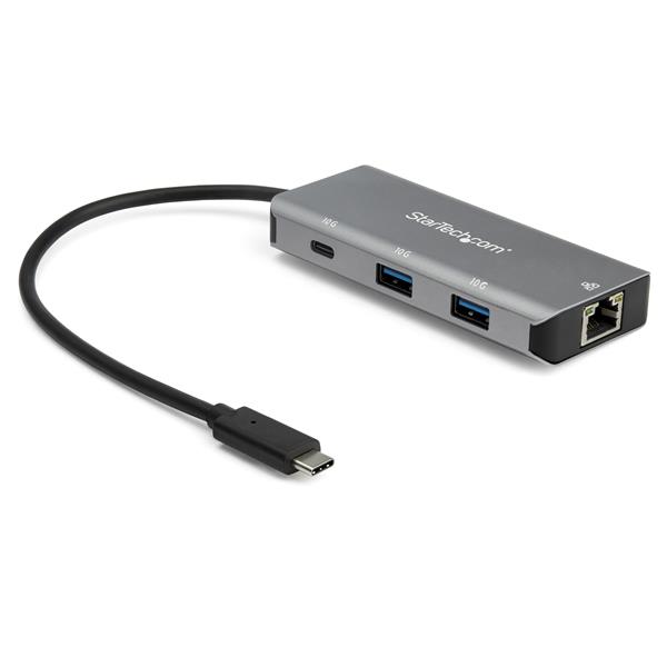 3ポートUSB-Cハブ 有線LANポート 10Gbps 2x USB-A／1x USB-C 25cmホストケーブル