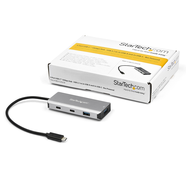 4ポートUSB-CハブUSB3.1Gen2準拠2xType-Cポート/2xType-Aポート10Gbpsデータ伝送速度