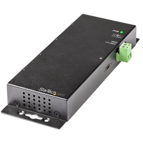 4ポートUSB-Cハブ10Gbps/セルフパワー対応(ACアダプタ付属)/サージ保護/産業用USB3.1Gen2ハブ/2xUSB-C&2xUSB-A/USBType-C&Type-Aホスト対応