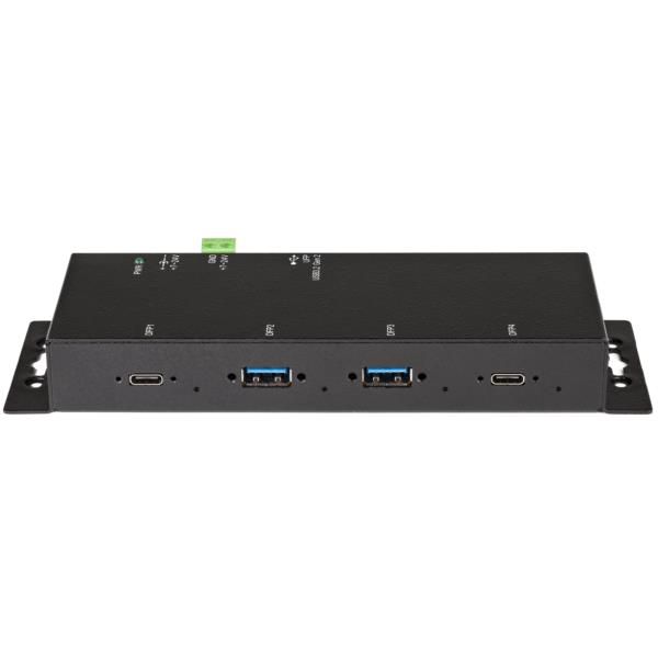 4ポートUSB-Cハブ10Gbps/セルフパワー対応(ACアダプタ付属)/サージ保護/産業用USB3.1Gen2ハブ/2xUSB-C&2xUSB-A/USBType-C&Type-Aホスト対応