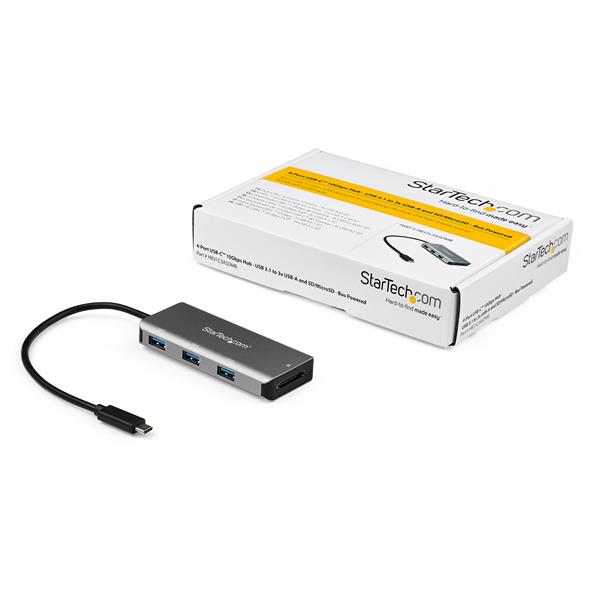 3ポートUSBType-CハブSDカードリーダー付き10Gbps3xUSB-A25cmホストケーブル