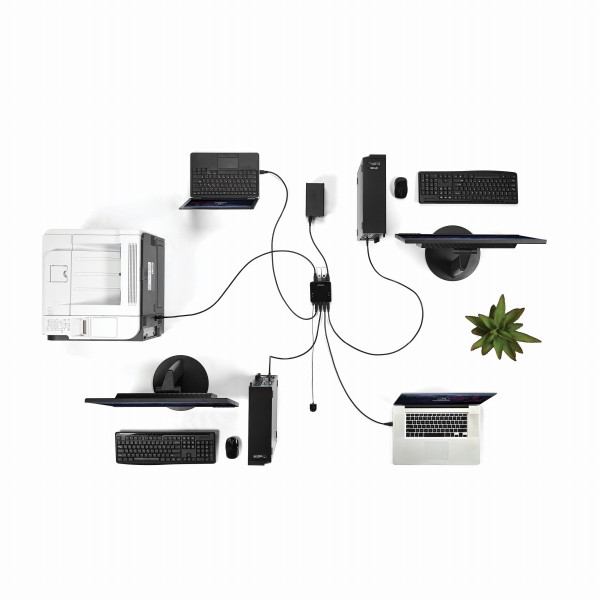 4x4対応USB3.0周辺機器共有スイッチ4台のコンピュータから4口の周辺機器にアクセスPC4台共有USB3.0切替器Mac/Windows/Linux対応