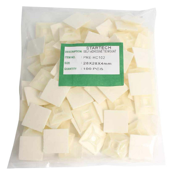タイマウントベース(粘着シート付き)結束バンド(インシュロック/ケーブルタイ/タイラップに対応)固定具粘着タイプ100個入りパック