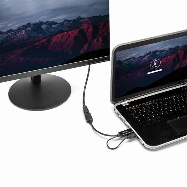 HDMI-DisplayPort変換アダプタUSBバスパワー対応4K解像度入力：HDMI(オス)-出力：ディスプレイポート/DP(メス)USB延長ケーブル付属