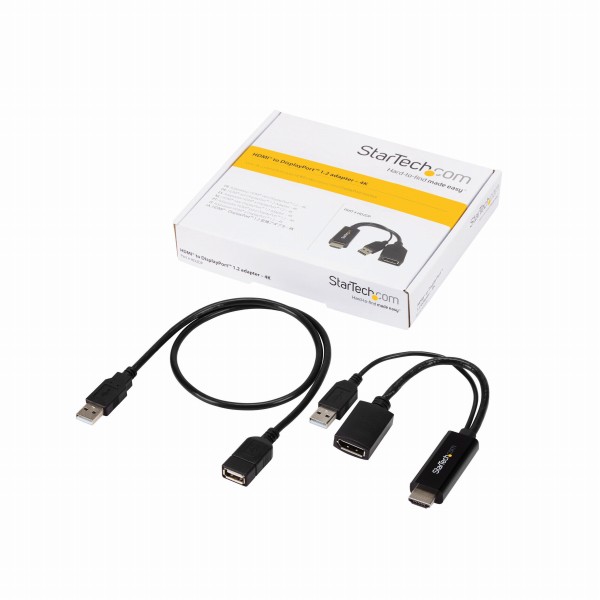 HDMI-DisplayPort変換アダプタUSBバスパワー対応4K解像度入力：HDMI(オス)-出力：ディスプレイポート/DP(メス)USB延長ケーブル付属