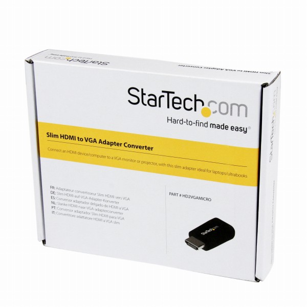 コンパクトHDMI-VGA変換アダプタ/コンバータ(Chromebook/Ultrabook/ノートパソコンに最適)HDMIオス-アナログRGB(D-Sub15ピン)メス変換コネクタ1920x1200/1080p