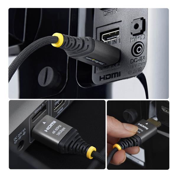 HDMI 2.0ケーブル/フレキシブル/1m/ 4K60Hz/18Gbps/Premium HDMI/会議室AV環境用