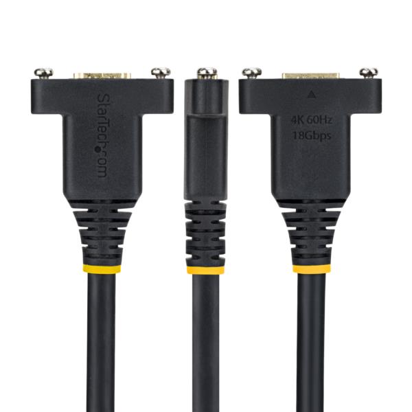 HDMI 2.0ケーブル/パネルマウント型/オス - メス パネル取付 延長用/1m/4K60Hz/会議室 AV環境対応
