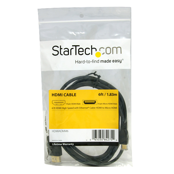 1.8mハイスピードHDMIケーブル(イーサネット対応)Ethernet対応HighSpeedHDMIケーブルHDMI(オス)-HDMIMicro(オス)