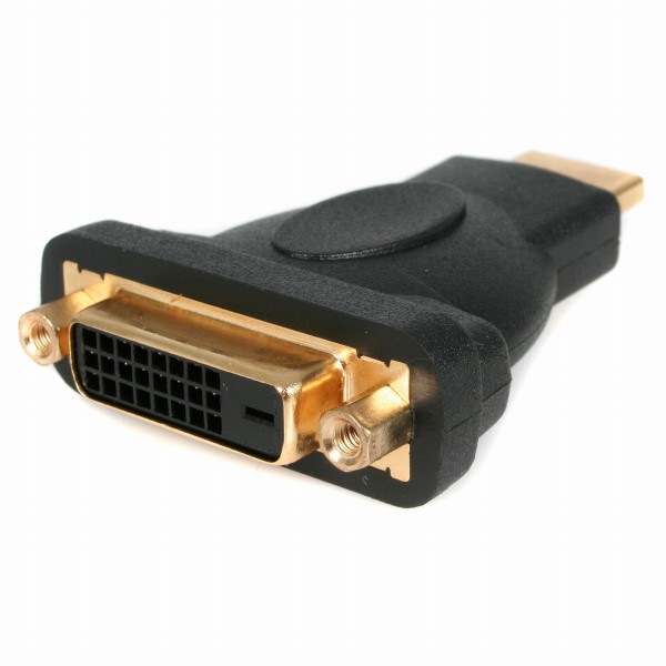HDMI-DVI-D変換コネクタHDMI(19ピン)オスtoDVI-D(25ピン)メス変換アダプタブラック金メッキコネクタ