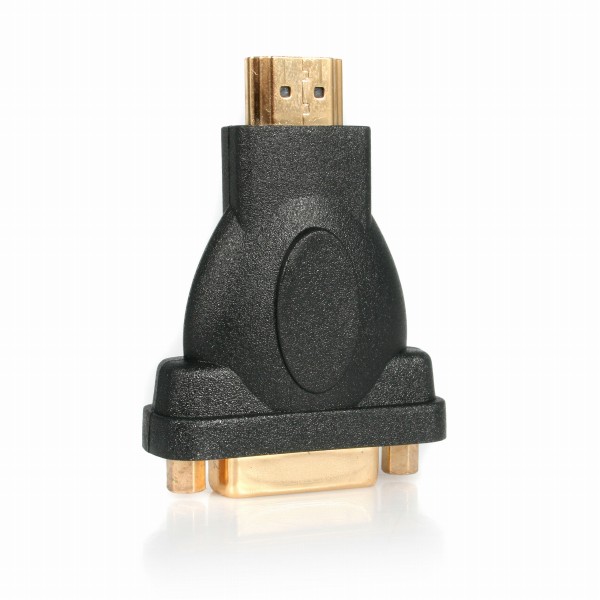 HDMI-DVI-D変換コネクタHDMI(19ピン)オスtoDVI-D(25ピン)メス変換アダプタブラック金メッキコネクタ