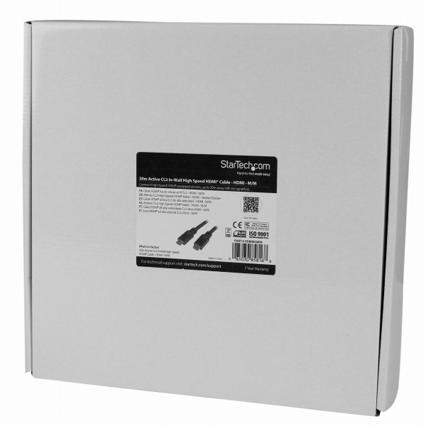 20mハイスピードHDMIアクティブケーブル(信号増幅回路内蔵)4K対応HDMI(オス)-HDMI(オス)ケーブルウルトラ/UltraHD4K2K解像度対応ブラック