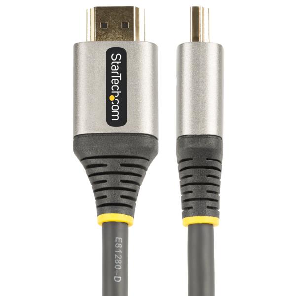 プレミアムハイスピードHDMI2.0ケーブル/4m/4K60Hz/Premium認証/イーサネット対応/HDR10、ARC/オス・オス/グレー&ブラック/UHDHighSpeedHDMIモニターケーブル