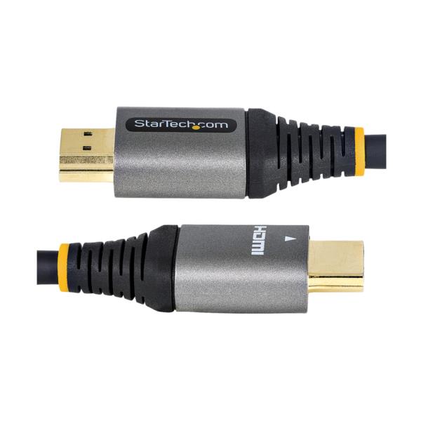 プレミアムハイスピードHDMI2.0ケーブル/4m/4K60Hz/Premium認証/イーサネット対応/HDR10、ARC/オス・オス/グレー&ブラック/UHDHighSpeedHDMIモニターケーブル