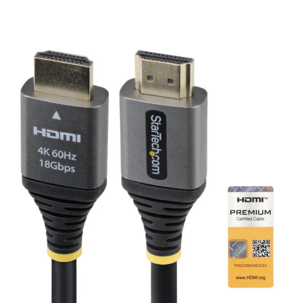 HDMI 2.0ケーブル/1.5m/4K60Hz/Premium High Speed/ブラック/UHD モニターコード