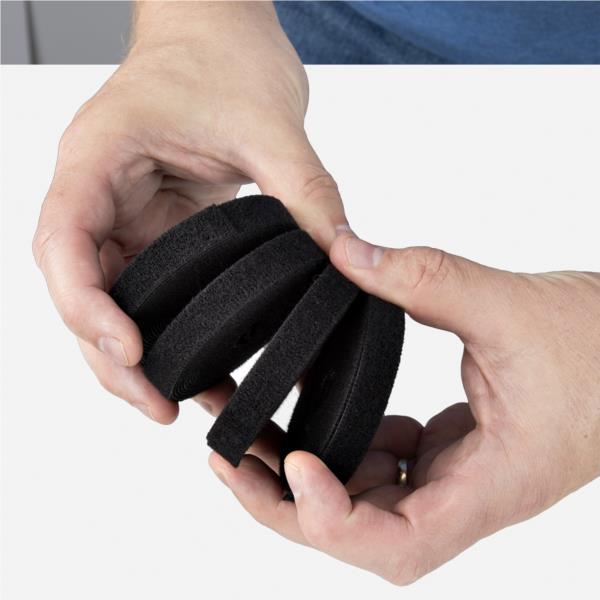 面ファスナー/4.6m 4巻/ブラック/簡単取付・取外し/調整 & 再利用可能/自由にカット/配線 結束 ケーブルまとめ