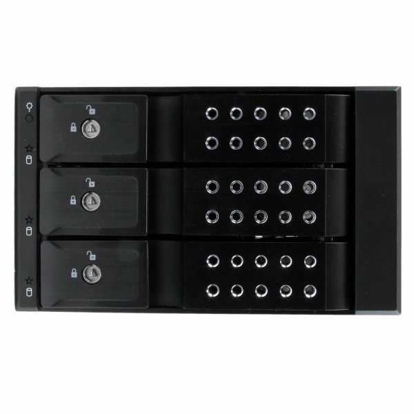 3x3.5インチSAS2.0/SATA3.0ハードディスクドライブ対応モバイルラックインナートレイ不要ホットスワップ対応2x5インチベイ搭載HDDリムーバブルラック